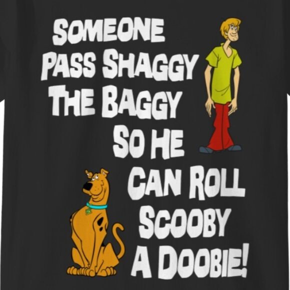 New Scooby Doo Pass Shaggy The Baggy Funny Meme Cartoon Parody T-Shirt - Picture 2 of 5